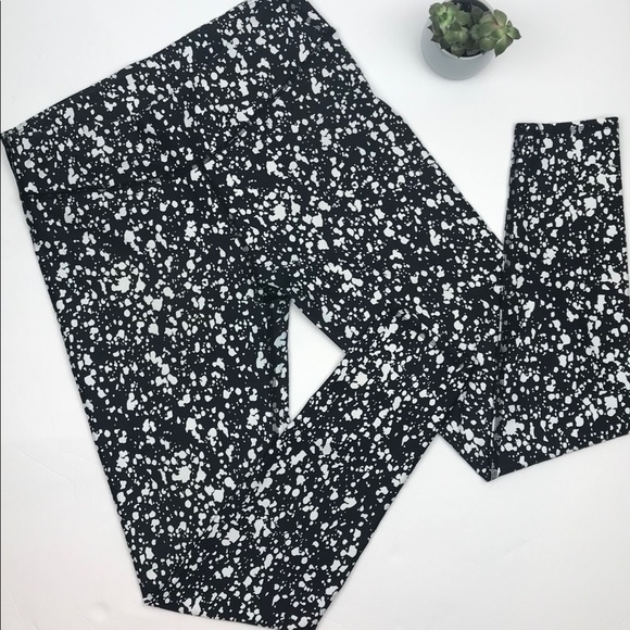 Fabletics Pants - FABLETICS Salar Black/White Paint Splatter Legging